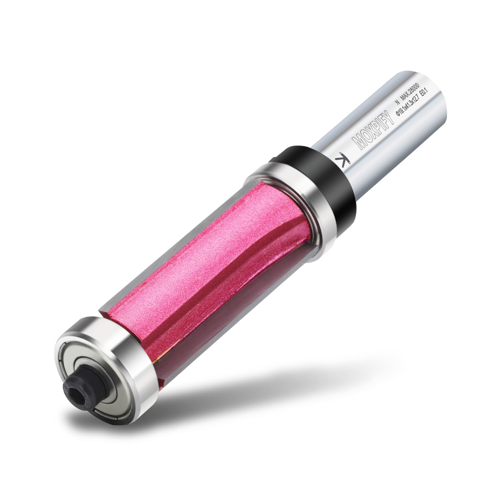 MOXPIFY Top and Bottom Bearing Flush Trim Bit, 3-Flute Router Cutter 12.7mm Shank, 19.1mm Cut Diameter & 41.3mm Cut Length - Image 2