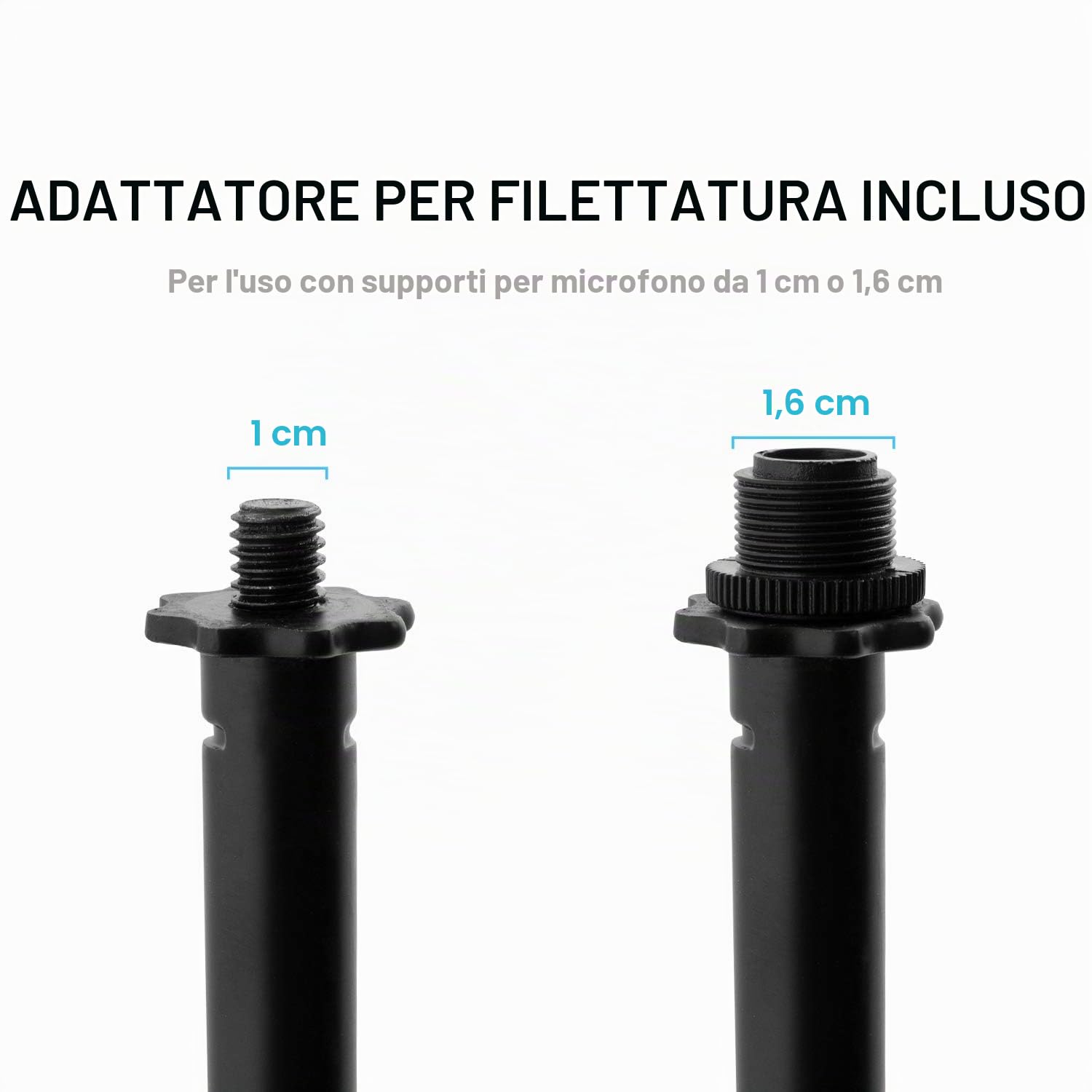 TIGER MCA49-BK Supporto corto per microfono a braccio da tavolo e da pavimento – Bass drum, cab per chitarra Mic Stand