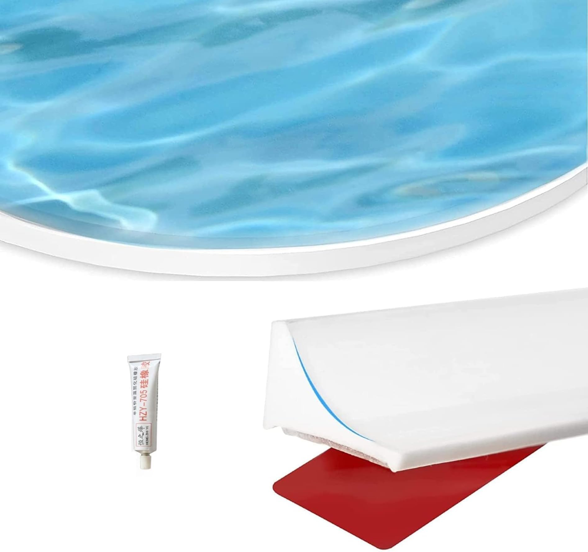 Litenyx1 Meter Water Stopper for Bathroom Kitchen Slab Corner Threshold Water Dam Barrier Silicone Strip for Shower Floor Tiles Water Stopper Tapes for Doors with Glue (White)1.2 cm Height