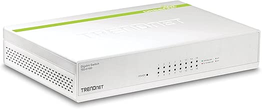 TRENDnet 16-Port Gigabit GREENnet Switch, Polycarbonate, QoS, 32 Gbps Switching Fabric, Fanless, Plug & Play, Half & Full Duplex, TEG-S16D - coolthings.us