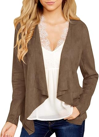 Suede cardigan womens Clearance