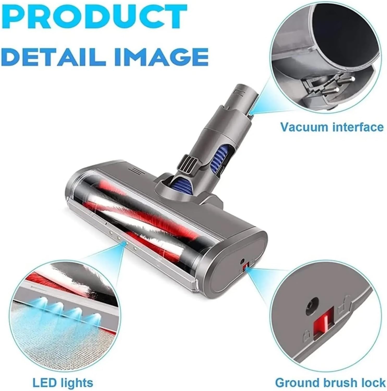 Compatible for Dyson, V6 DC44 DC58 DC59 DC61 DC62 Vacuum Cleaner Motorized Floor Brush Head Soft Sweeper Roller Head Floor Brush Replacement