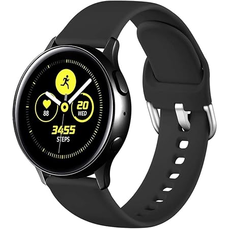 Dirrelo Sport Strap Compatible With Samsung Galaxy Watch Active/Active 2  40mm/44mm, Waterproof Silicone Replacement for Galaxy Watch 3 41mm/Galaxy  Watch 42mm/Garmin 20mm for Women Men, Large Black: Amazon.co.uk:  Electronics \u0026 Photo