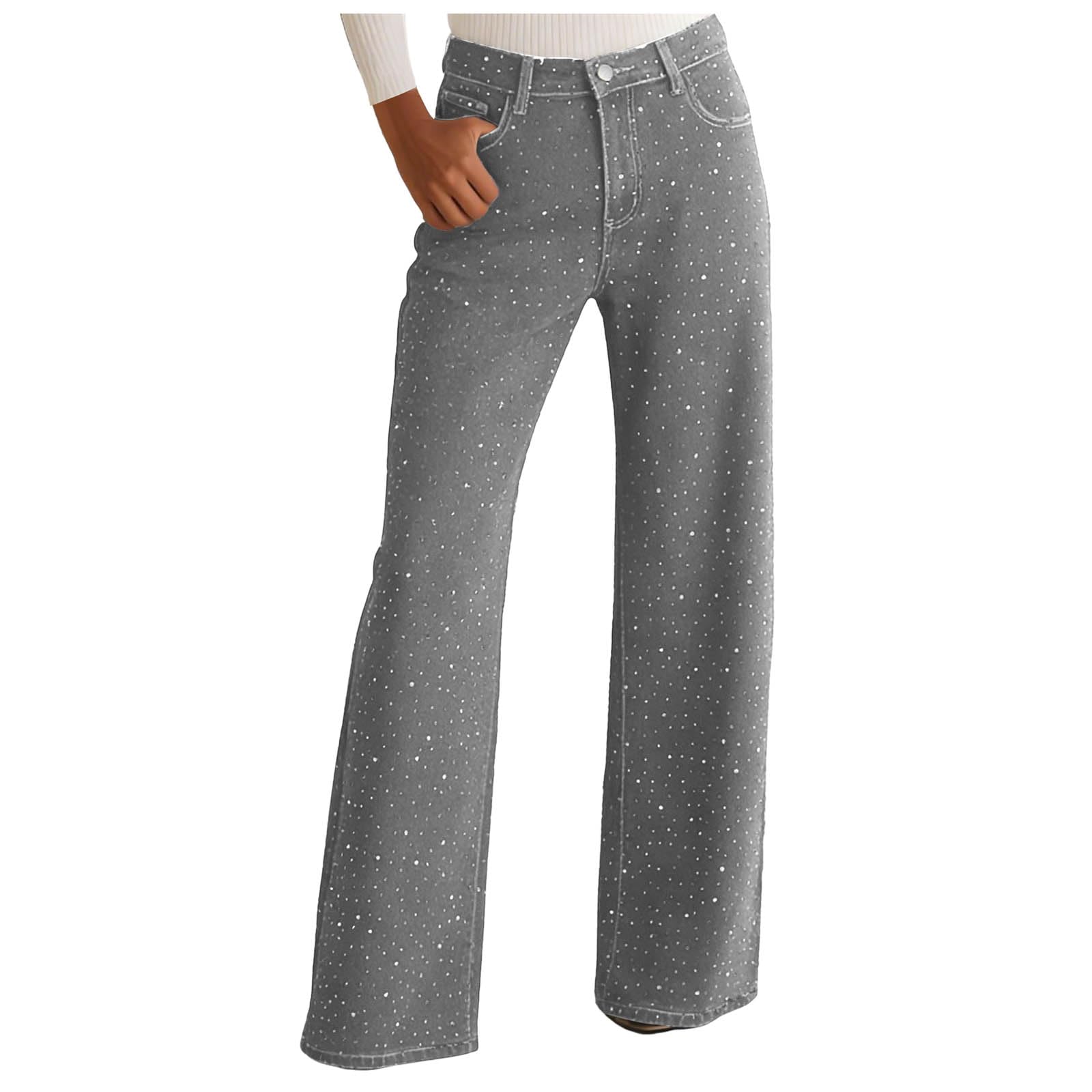 Genérico Baggy Mujer Cintura Alta Pantalones Vaqueros Rectos Vaqueros Mujer Pantalones Skinny Slim Elásticos Ajustados Jeggings Treggings Push Up Pantalón Elástico Ankle