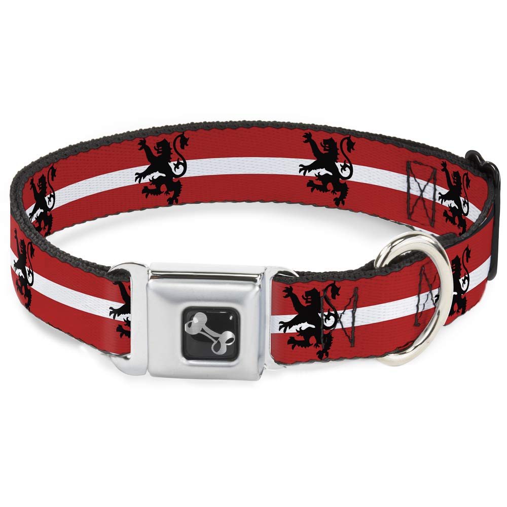 Collier pour chien motif lion stripes anti-ouverture boucle os sécurisée