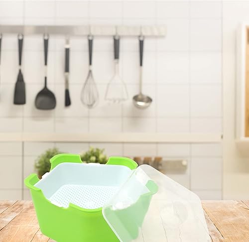 Miniatura 7 de Yardwe 2 juegos de mini bandeja germinación bandeja de germinación bandeja de vivero maceta de hierba de trigo semilla cultivador con tapa para