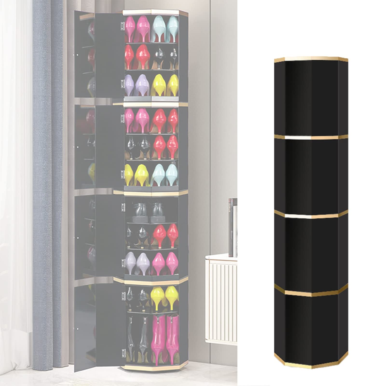 Hidden Shoe Rack Metal Rotating Shoe Cabinet Vertical Round Shoe Rack Storage Rotating Shoe Rack Tower Shoe Closet With Doors Hidden Shoe Rack Show Racks For Floor Simple And Modern For The Entrance (