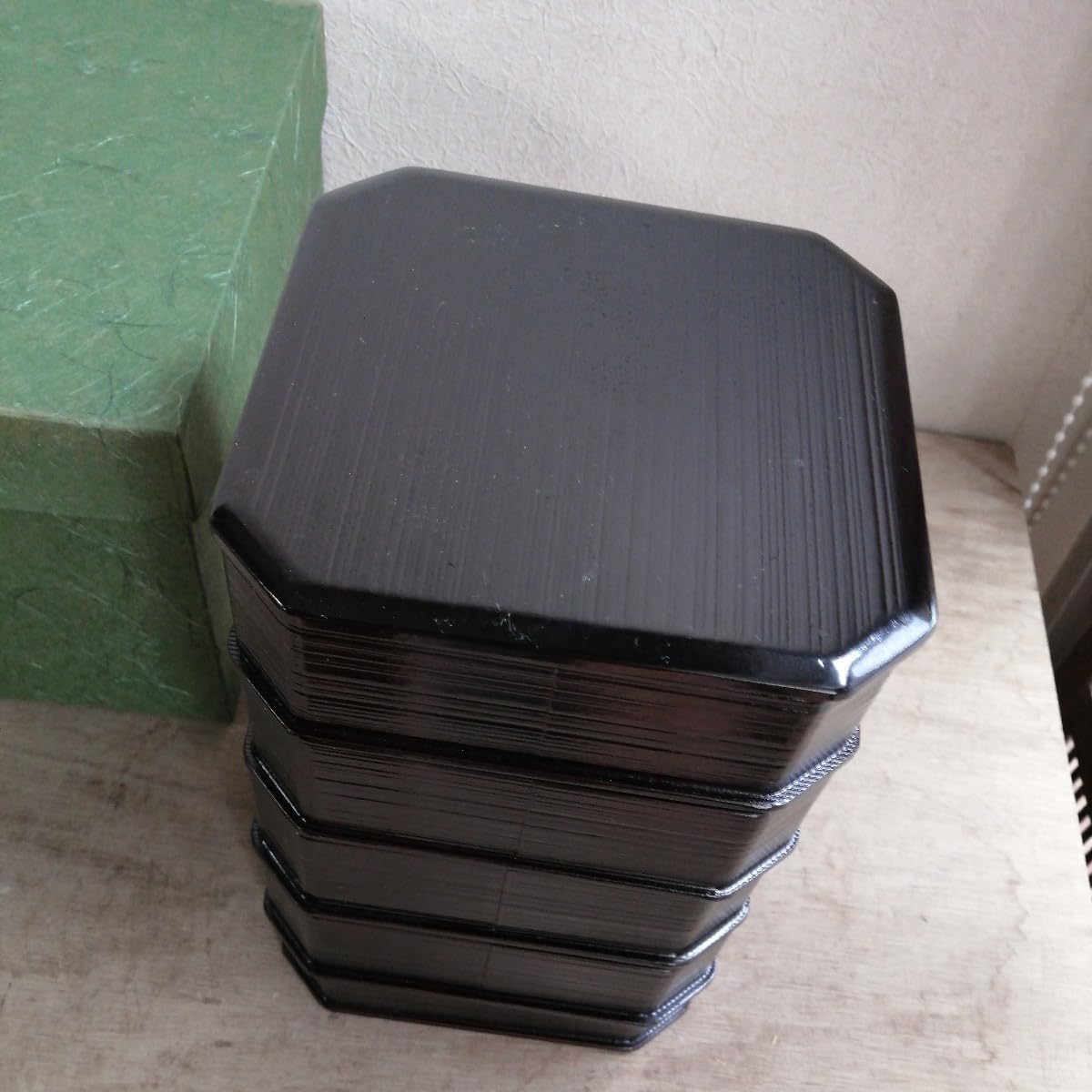 ネット販促品 ほぼ未使用 懐石道具 木製柿合塗 5段縁高重 茶懐石 利休
