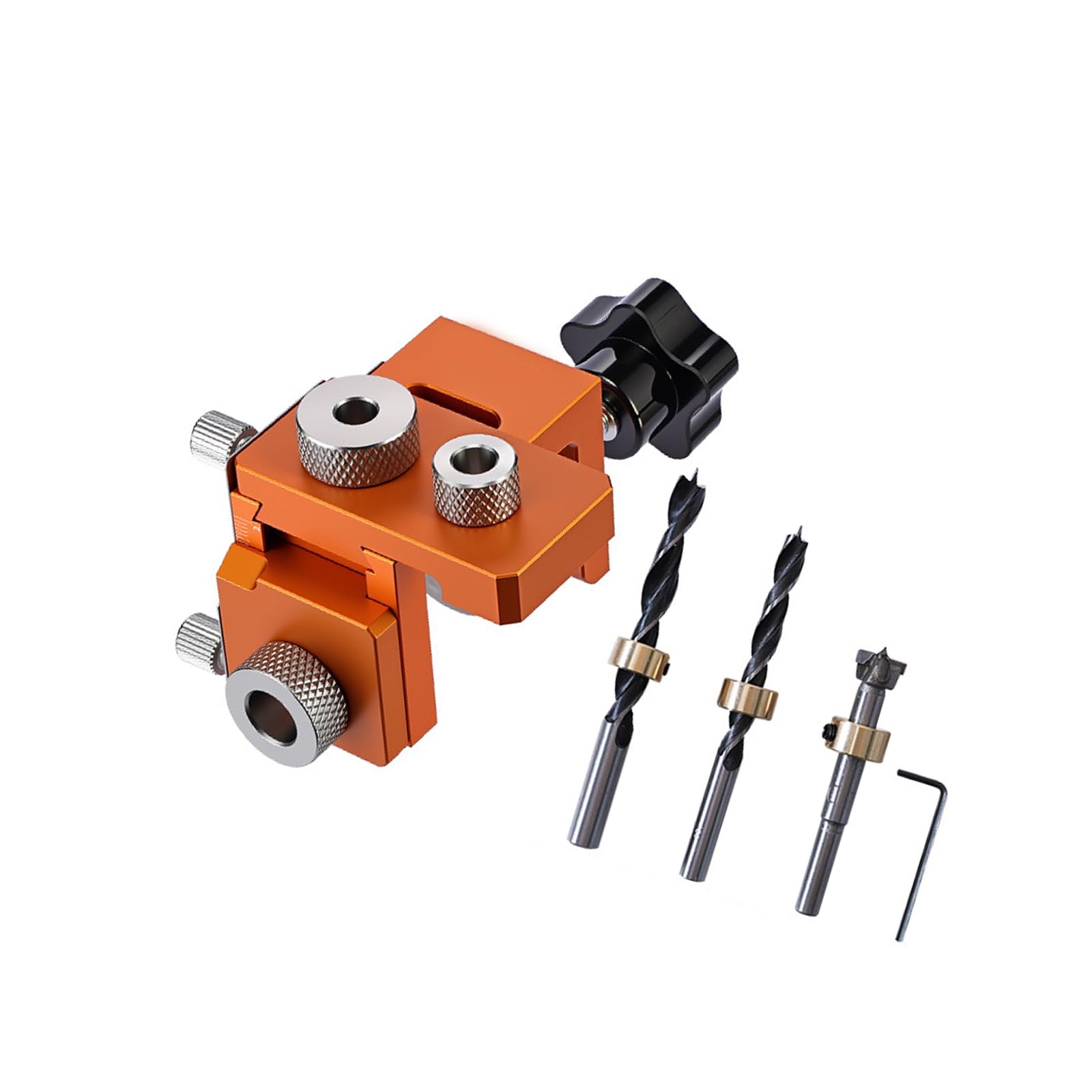 Professional Dowel Jig Set 3 in 1 Adjustable Drilling Jig Aluminum Dowel Drill Guide Locator Puncher for Carpenter Aluminum Drill Guide