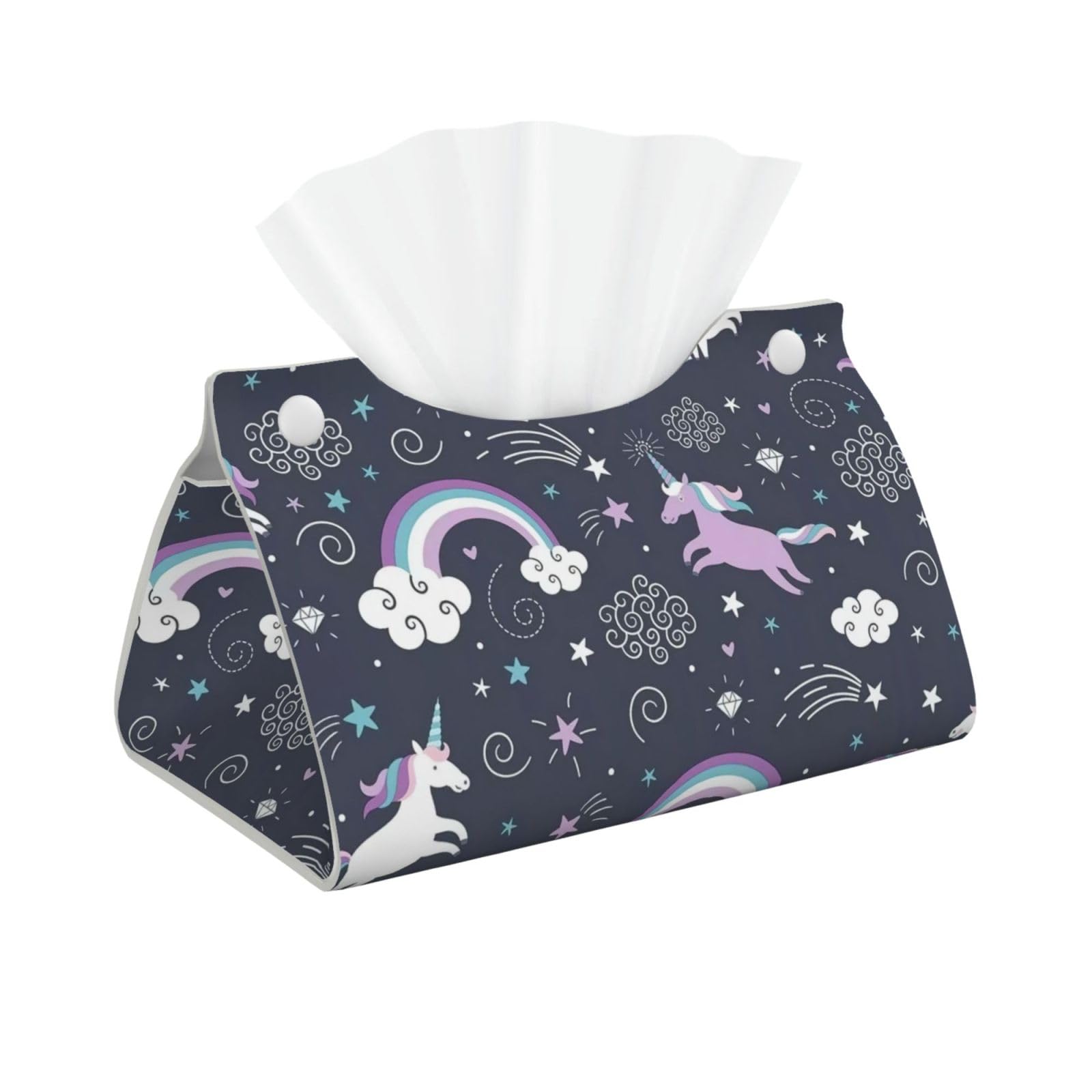 Cute Sea Animal Rainbow Print Long Tissue Box Cover Tissue Dispenser Box For Living Room, Office, Car, Bathroom