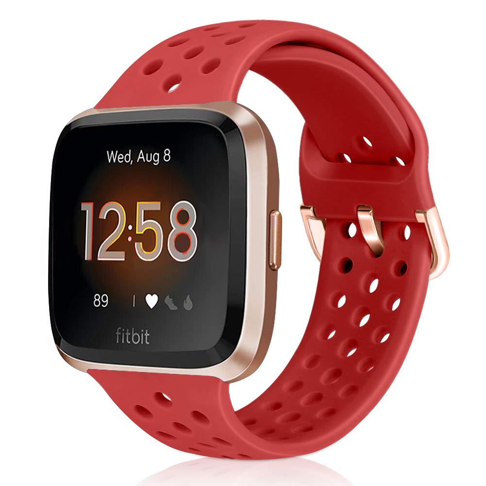 Runostrich Sport Band Compatible with Fitbit Versa 2/Fitbit Versa/Versa Lite/SE, Soft Silicone Strap Replacement Breathable Wristband Accessories for Women Men