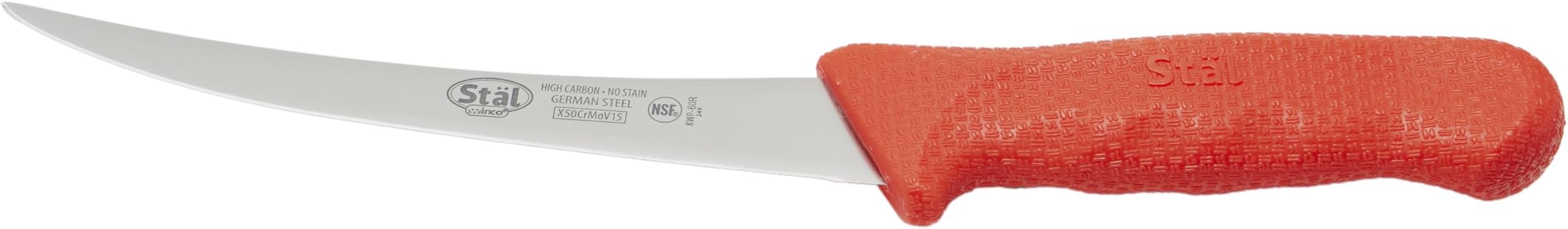 6" Commercial-Grade German Steel Boning Knife, Curved, Red
