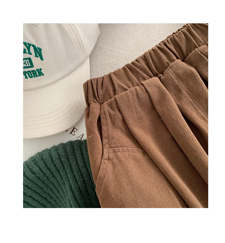 Boys' and Girls' Winter Plush Pants Children's Clothes Baby's Solid Color Plush Thickened Splicing Pants2