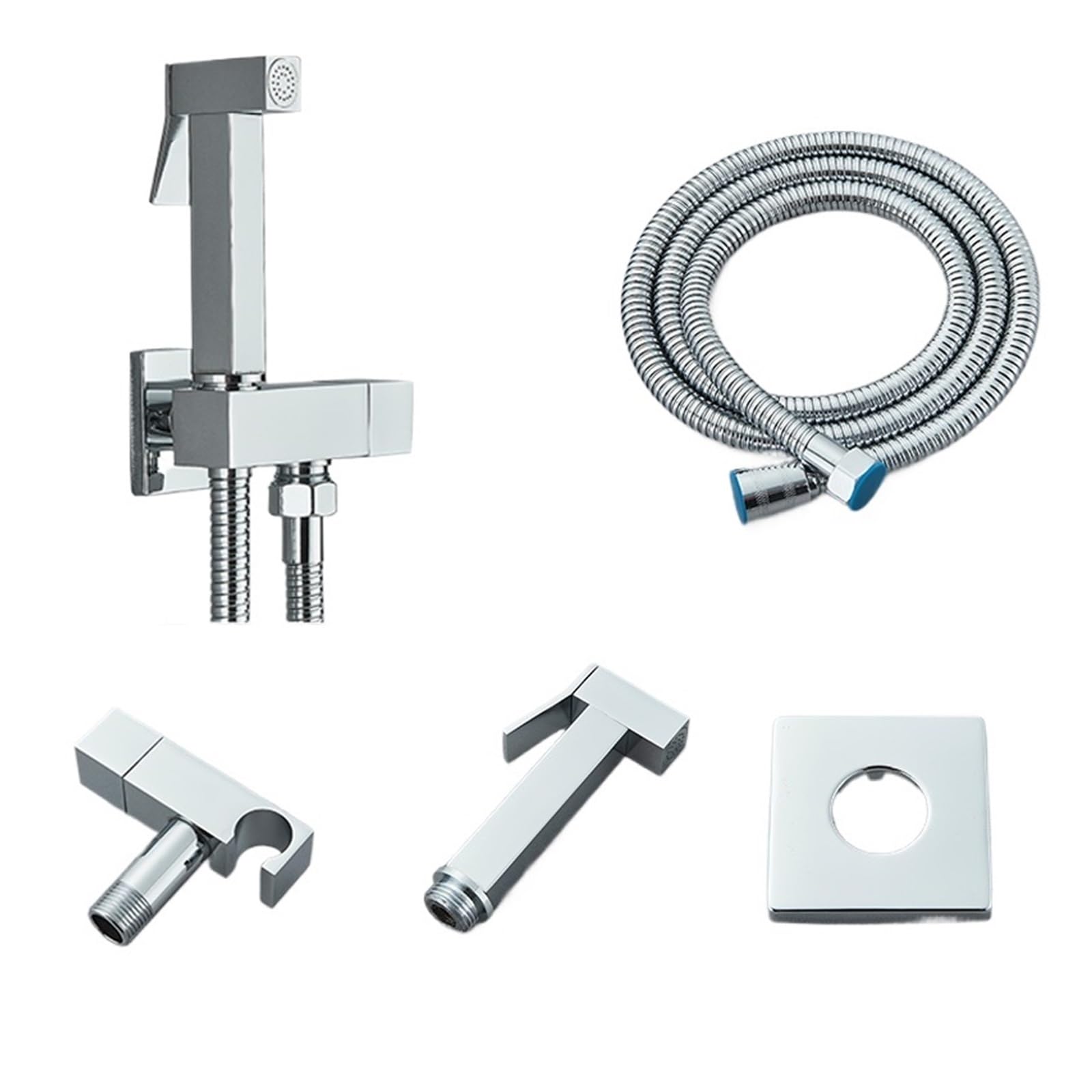 Robinet de bidet en laiton noir mat avec sa douchette de toilette WC