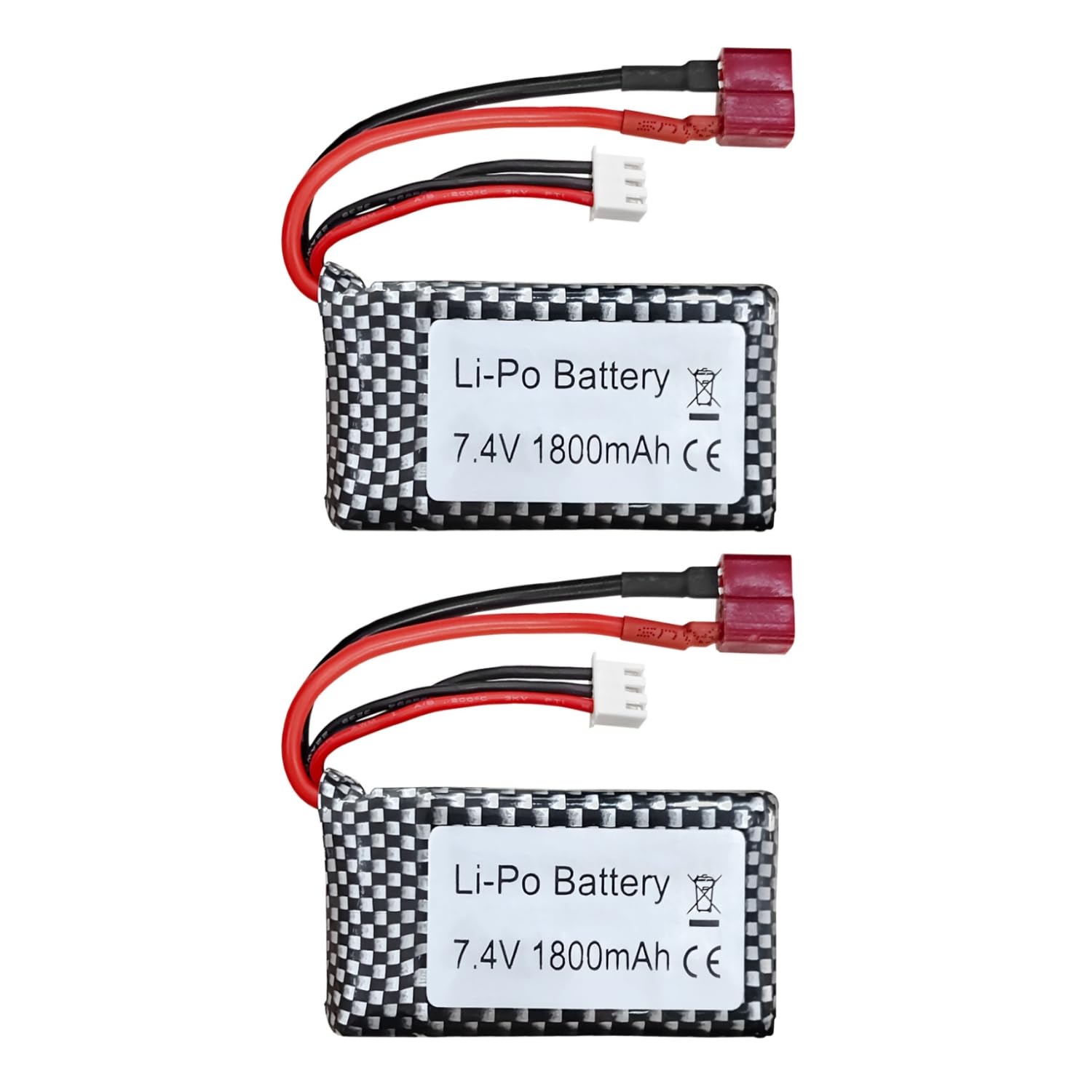 2PCS 7.4V 1800mah T-Head High-Rate Li-Battery for WLTOYS A959-B A969-B A979-B K929-B 144001 RC High-Speed Off-Road Vehicle Spare Battery