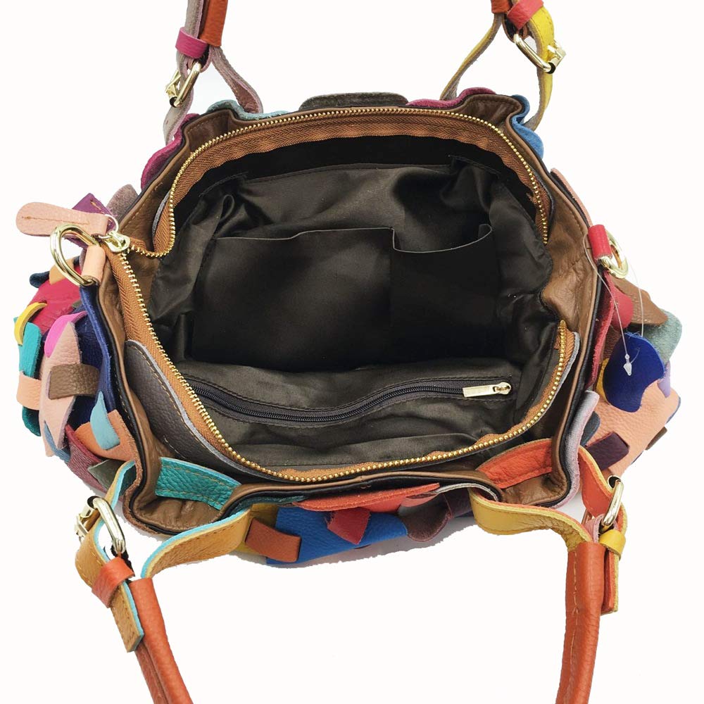 Bolso geométrico cuadrado de las mujeres del diseño del cuero de las señoras del bolso del totalizador multicolor bolsos de la manera