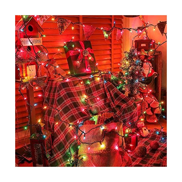 Mimigogo 50-count white christmas lights with green wire,mini string lights for holiday decorations, christmas tree lights, holiday party, wedding, xmas, home, indoor & outdoor use (13ft long) - image 3