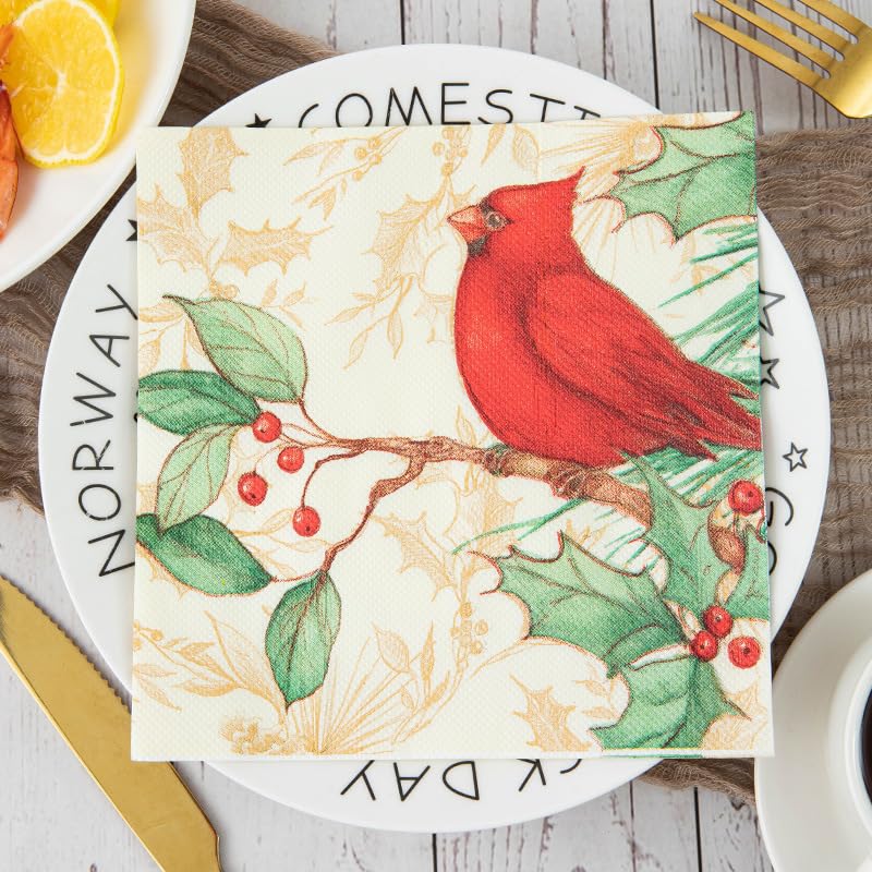 Serviette Papier Animaux Vert Orange Serviette de Table Anniversaire Jetables Cocktail Mariage Décoration de Table pour les Partys Célébrations Papier Toilette 30 Paquet(33x33cm)