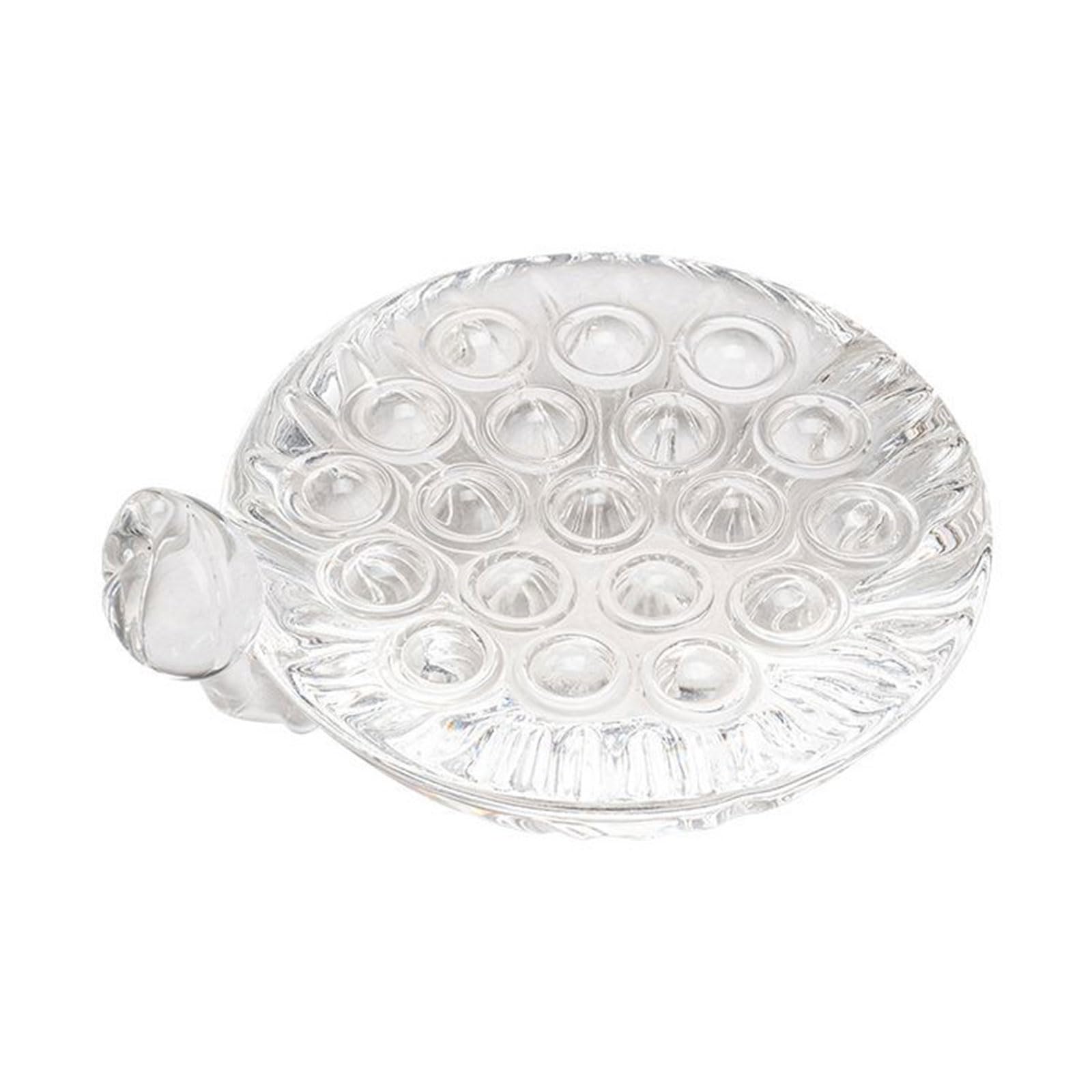 WAGHAVEN Minimalist Glass Tea Lid Stand with Frosted Finish Tea Ceremony Equipment Perfect for Home Teas 7.2X3Cm Elegant Decoration
