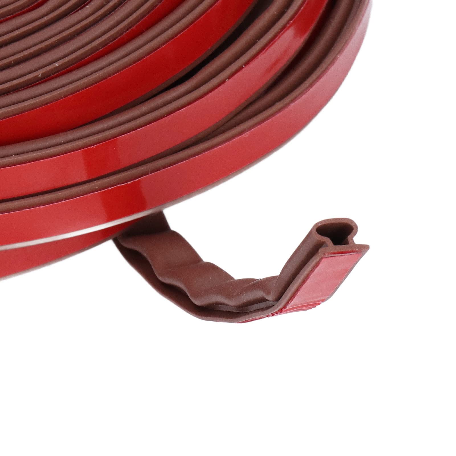 Ejoyous Striscia di Tenuta per Porta da 6 M Striscia di Tenuta in Gomma Siliconica di Autoadesiva da 10 Mm per Finestra per Ufficio Domestico Marrone Blocca il Rumore del e la Polvere per Porte