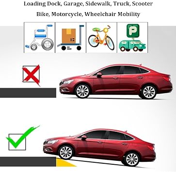 Generisch Bu kaymaz, taşınabilir kauçuk bordür rampası, yürüme yolları, arabalar, kamyonlar, motosikletler, scooterlar ve bisikletler için sağlam dolgusu sayesinde rahat bir erişim sağlar.