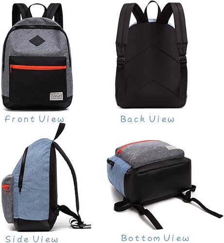 Miniatura 6 de xufei Mochila escolar unisex mochila preescolar clásica para niño y niña, GrisNegro, Mochila clásica para niños