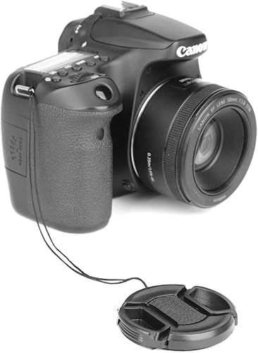 Miniatura 2 de ChromLives Tapa de lente de 2.047 in para cámara con tapa de lente y agujero para correa compatible con cámaras DSLR Nikon Sony, Canon y otras