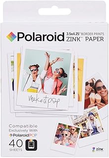Zink Polaroid 3.5 x 4.25 inch Premium Zink Border Print Photo Paper (40 Sheets) Compatible with Polaroid POP Instant Camera & Polaroid 3x4 Printer