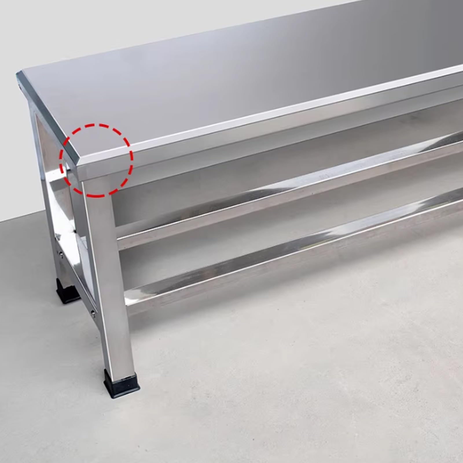 Banc de Jardin Extérieur en Acier INOX 304 sans Dossier, Capacité de 250kg