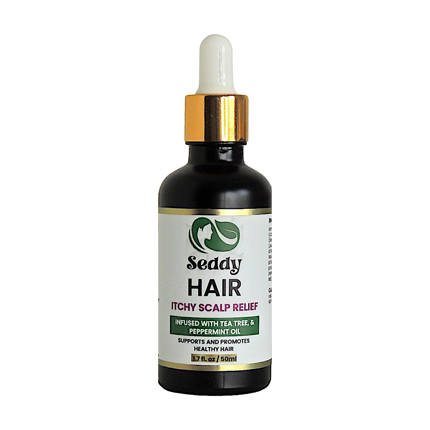 Itchy Scalp Relief Hair Oil - Scalp Treatment Oil, Instant Soothe, Anti Dandruff with Tea Tree & Peppermint Oil - Relieve Itchy, Dry Scalp - All Hair Types -For Men, Women, & Kids -1.7 Fl. Oz