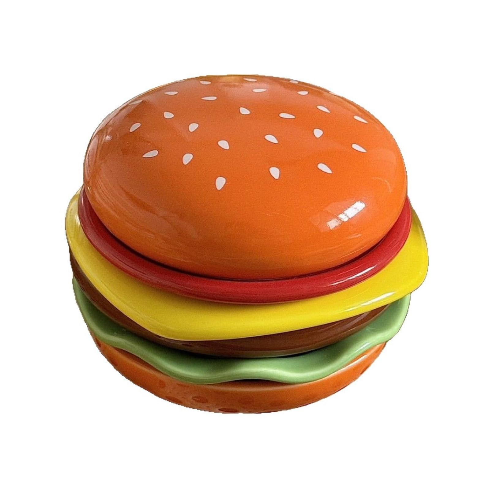 carotoe Stackable 6 Layer Ceramic Burger Plates for Perfectly Burgers Parties Snacks Microwave Safe Miniature Serving Dishes Stackable Hamburger Plate Set