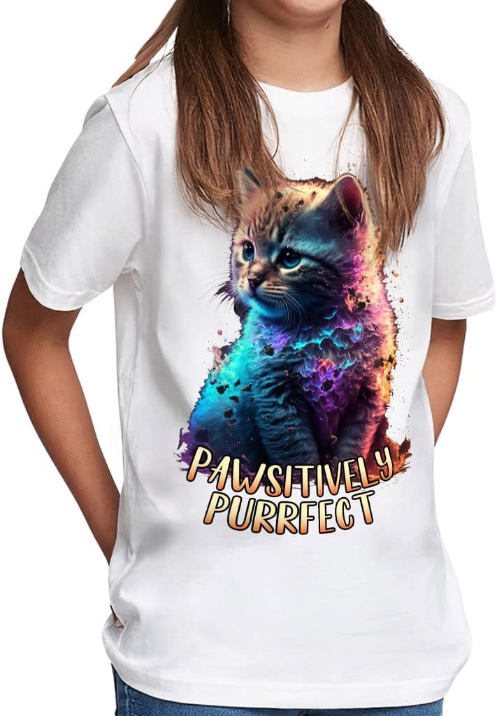 Pawsitively Purrfect Kids' Classic Fit T-Shirt - Print T-Shirt - Cat Art Classic Fit Tee