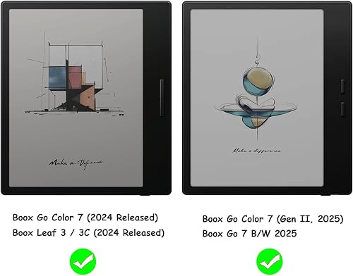 GOVTVA Étui double support pour tablette Onyx Boox Go 7 / Boox Tablet Go Color 7 (Gen II/Gen I 2025/2024) / Boox Page Cover avec porte-stylo élastique, mise en veille et réveil automatiques avec - 2