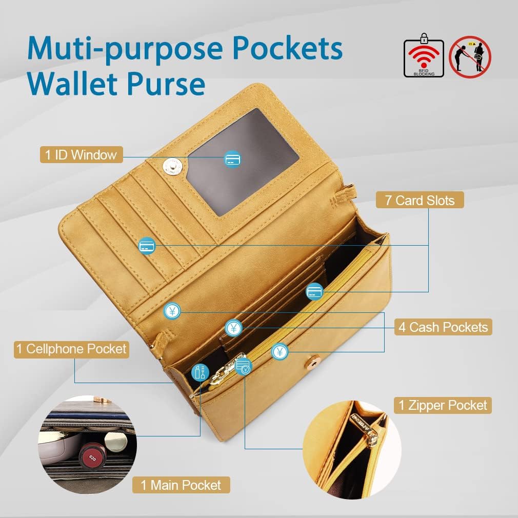 APHISON Crossbody Bags For Women,Wristlet Wallet Phone Purse Shoulder handbags Multi-Function Small RFID Clutch Card Holder - Image 3