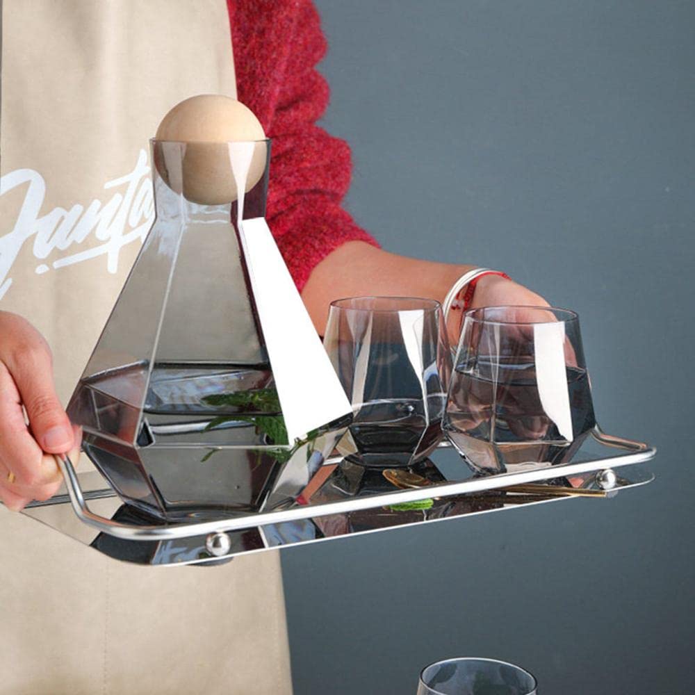 Tetera 1/5 PCS / SET PUTAS DE AGUA GRAN CHEARFE Juego de jarra de madera Decantador Jarra de vino Whisky Juajes de jugo de cerveza Juego de agua potable Hervidores Tetera Electrica(Color Bottle)