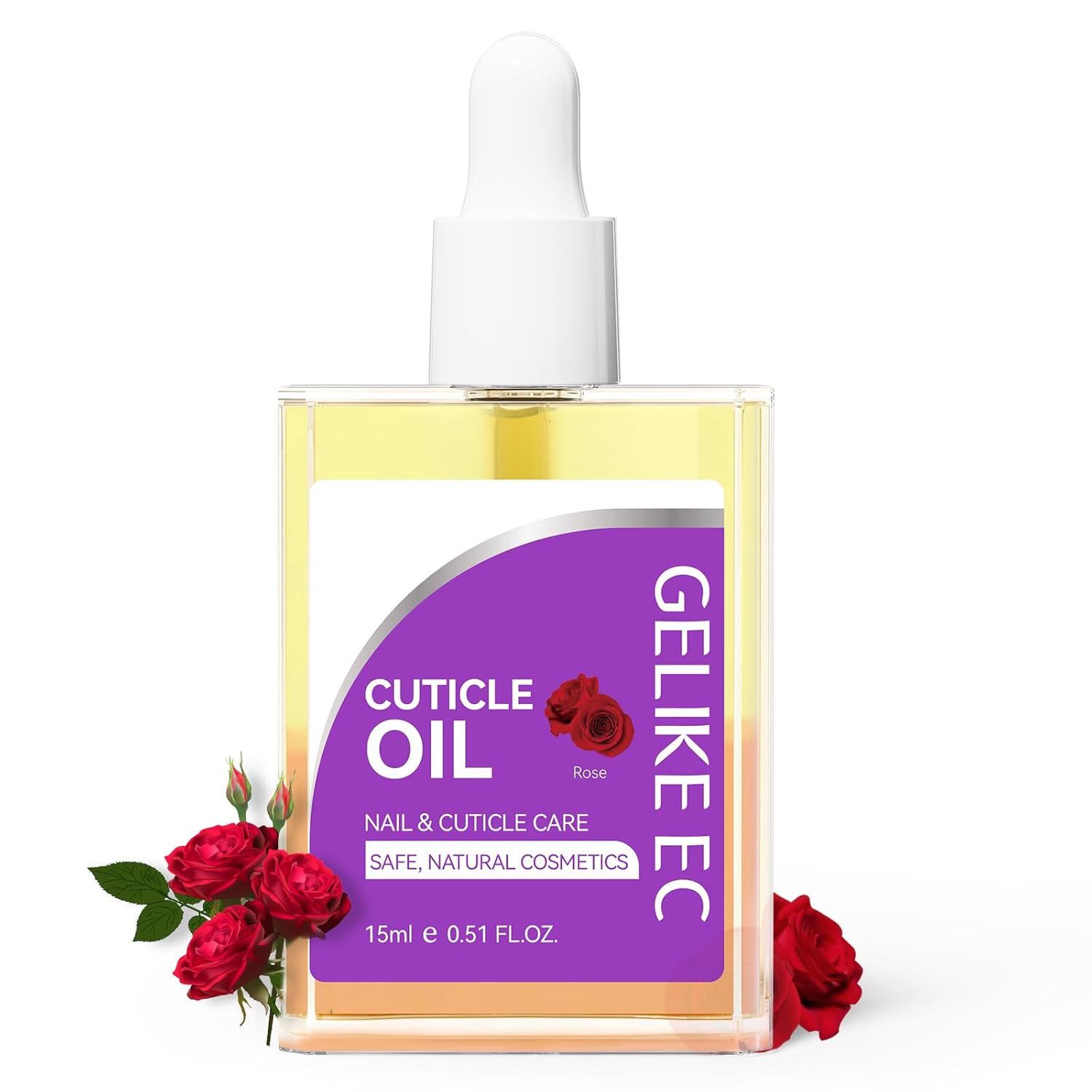 gelike ec Nail Cuticle Oil - Rose Scent Dual Color Nail Moisturizing With Natural Jojoba Vitamin B & E for Nail Bed ＆ Damaged Nails Repair Treatment - Cuticle Cream for Nail Growth and Strength 20G