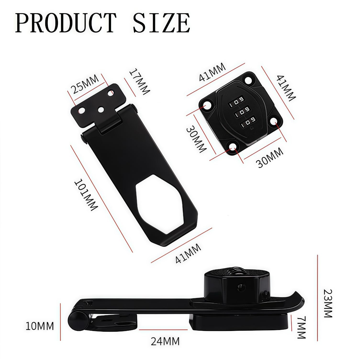 Cerradura de Combinación de Puerta Gabinete,Cerradura de Seguridad 3 Dígitos con Tornillo,Cerradura Mecánica con Contraseña,Cerradura de Privacidad para Puertas Armarios Granero Garaje (2PCS Nero)