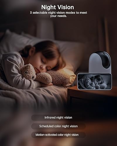 Miniatura 3 de Cámaras interiores 2K para seguridad del hogar, cámara de seguridad de doble lente PTZ de 360 para monitor de bebé y cámara de mascotas, foco