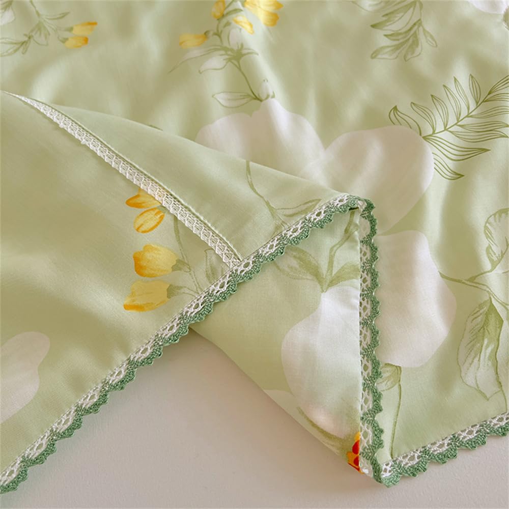 Fansu Colcha Boutí Cama 90/135/150 Estampada para Verano y Entretiempo - Fina Suave Microfibra - Cubrecama Rellenos Ligero y Transpirable (Magnolia Blanca,180x200cm)
