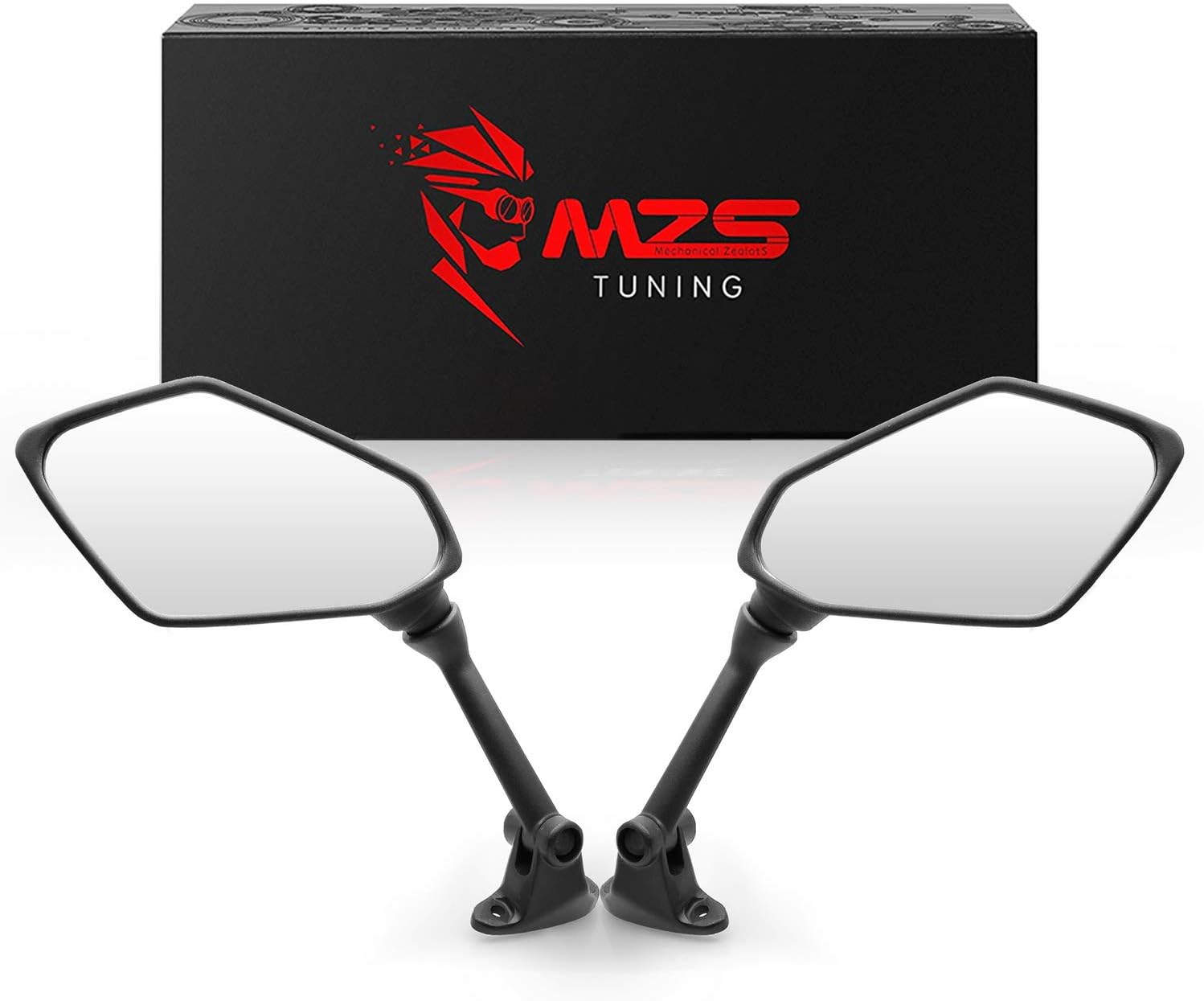 MZS Racing Motorcycle Mirrors, Fairing Rear View Side Mirror Accessories Black Compatible with ZX6R 636 ZX-6R 2009-2012 / Z750S 2005-2006