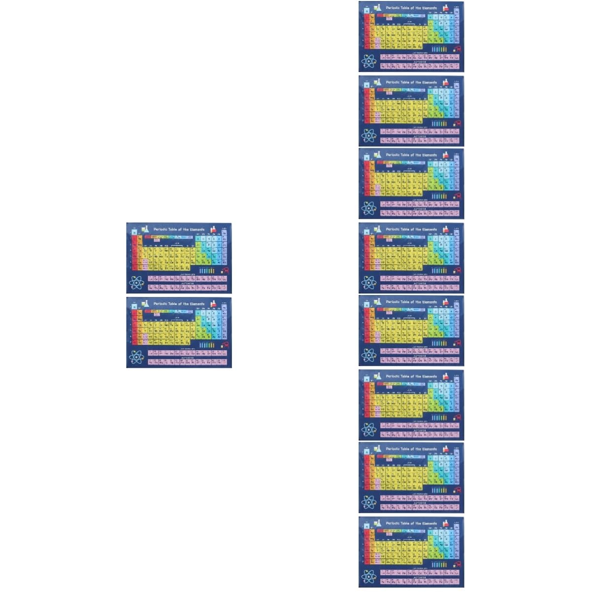MAGICLULU 10stücke Periodic Table Poster Teiliges Lernplakat Für Schule Und Kinderzimmer Chemisches Elementesystem Mit Klarer Druckqualität Für Unterricht Und Homeschooling