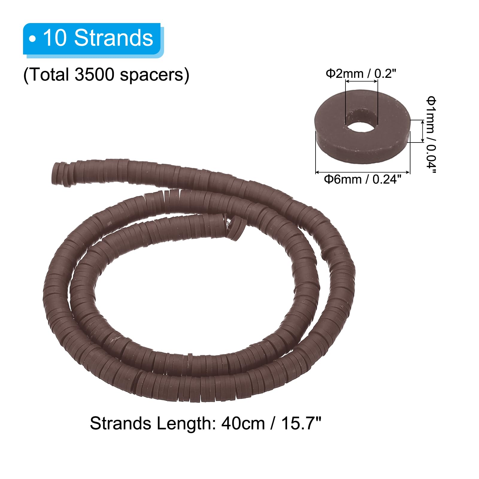 PATIKIL 6mm Polymer Clay Beads Spacer - Image 2
