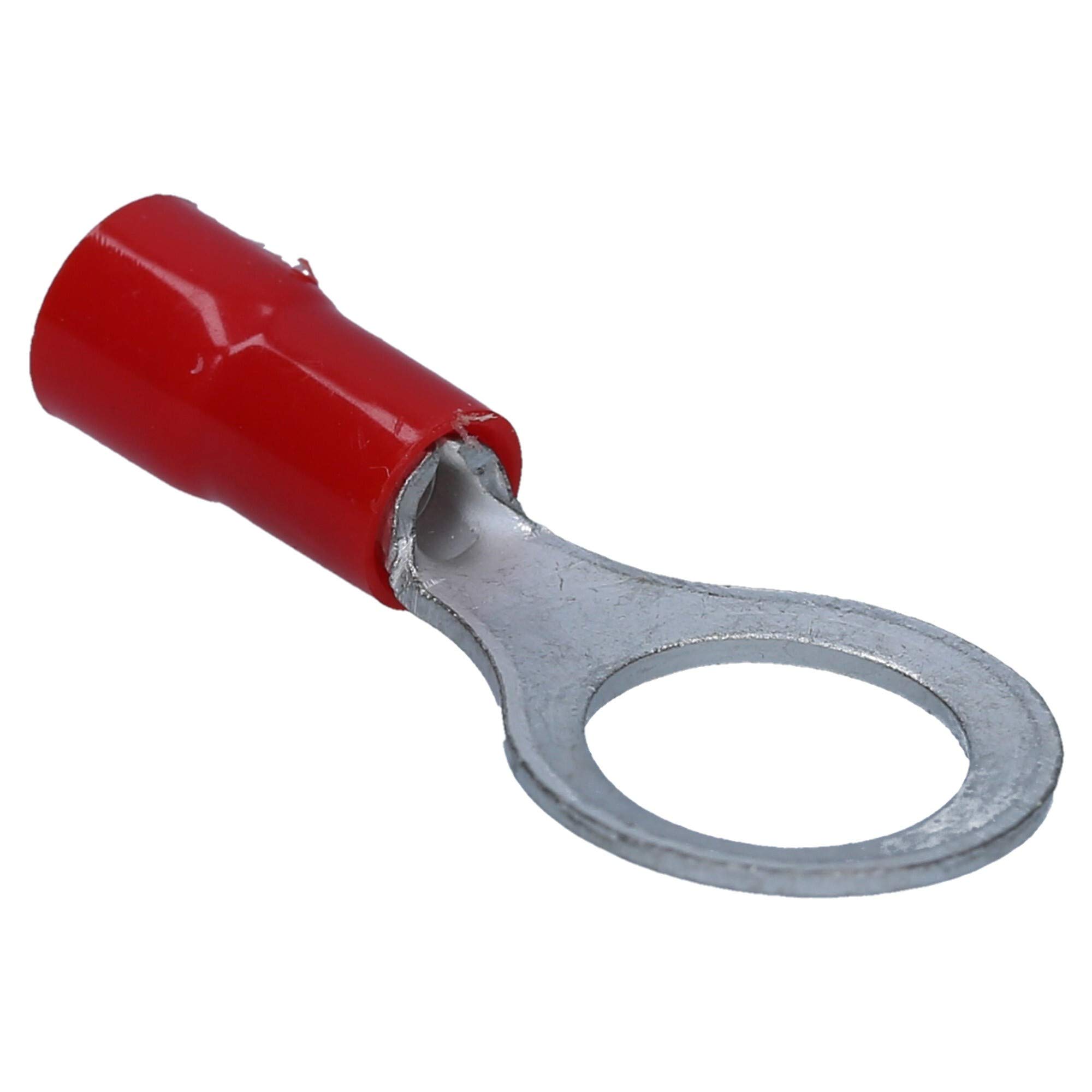 Cembre 50x RF-M8 Terminal de Cable Anular Aislado M8 Rojo, 0,25-1,5 mm² | Conector de compresión de latón estañado, ideal para instalaciones eléctricas en coche, camión o casa, de -20 a +80 °C