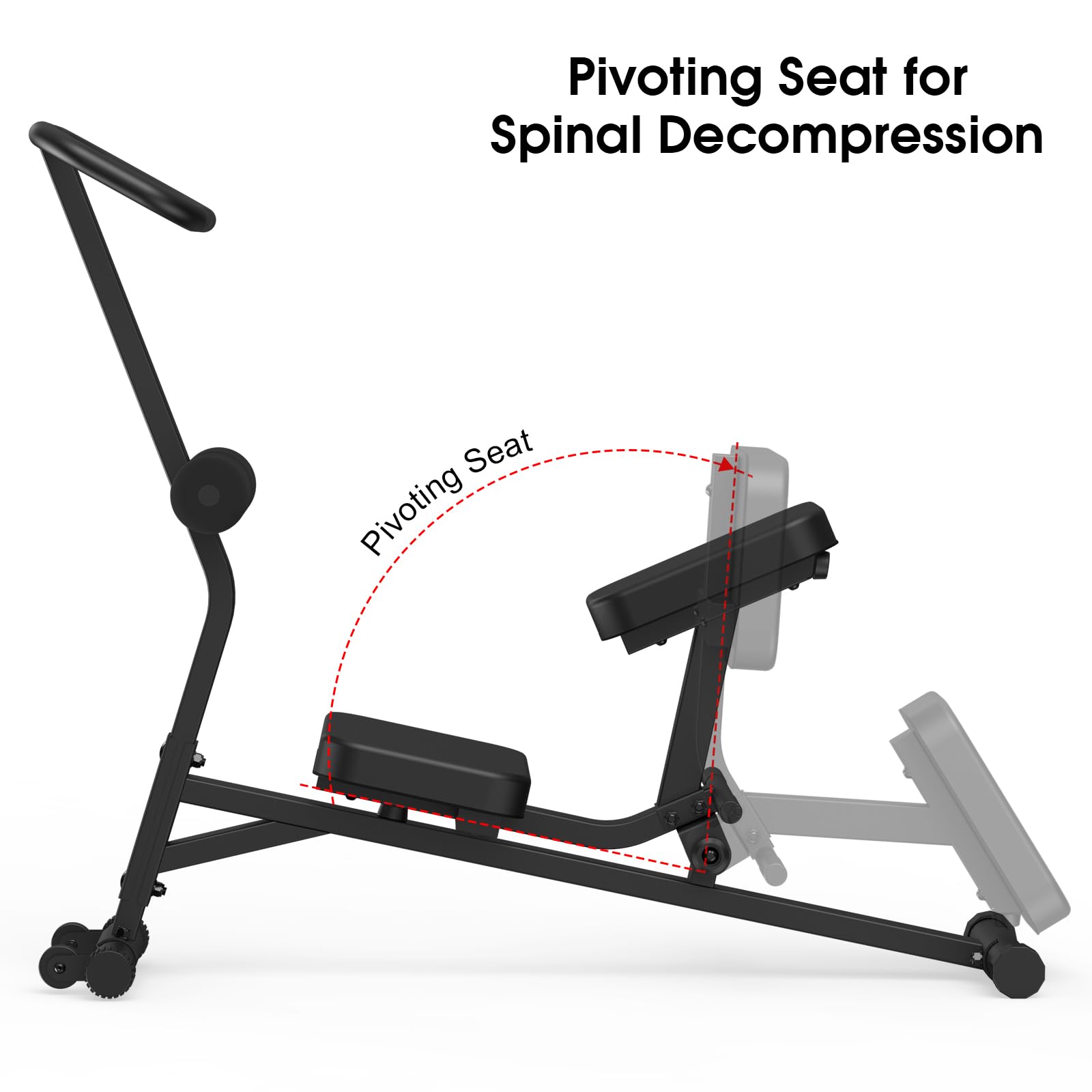 Máquina de estiramiento de cuerpo completo con asiento acolchado, múltiples posiciones de agarre de mango, para entrenamiento de núcleo, parte inferior del cuerpo y flexibilidad
