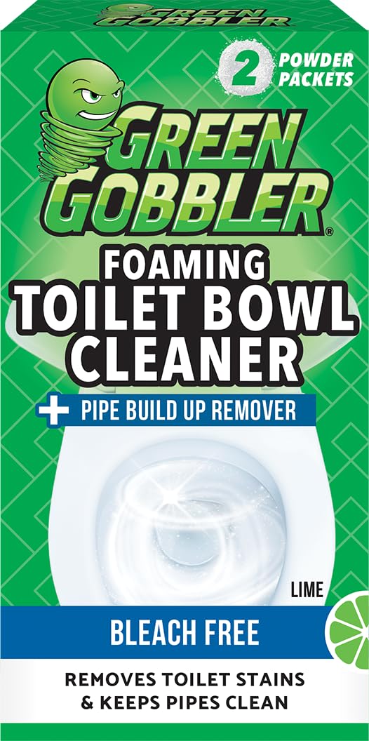 Green Gobbler 5-in-1 Foaming Toilet Bowl Cleaner + Pipe Build-up Remover, Enhanced Enzyme Formula, 2 Uses - Safe for Septic