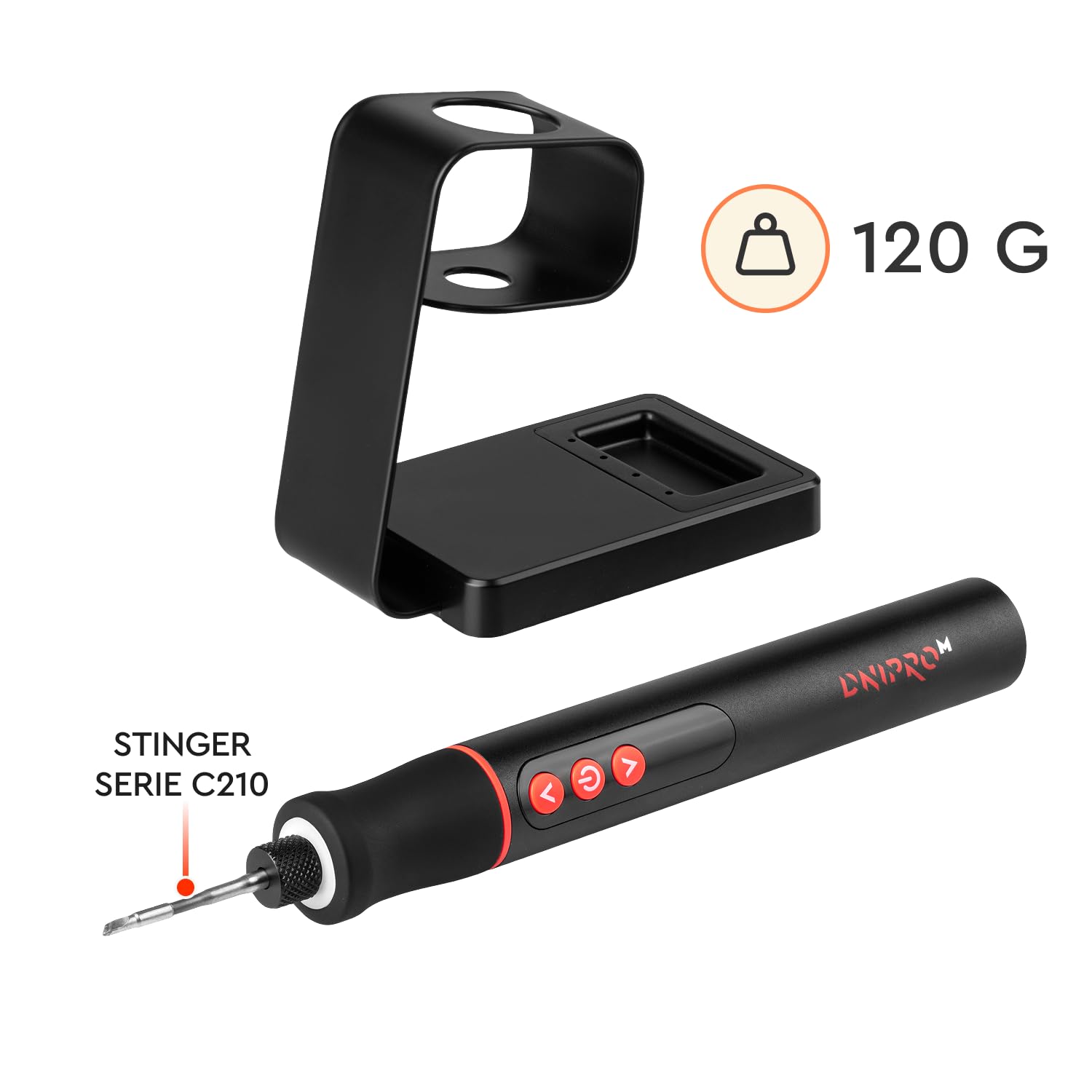 Saldatore senza fili 3,6V, Riscaldamento Rapido 30s, Display Digitale 200–450°C, Luce LED, USB-C, 18W, per Elettronica e Riparazioni di Precisione. CSI-36
