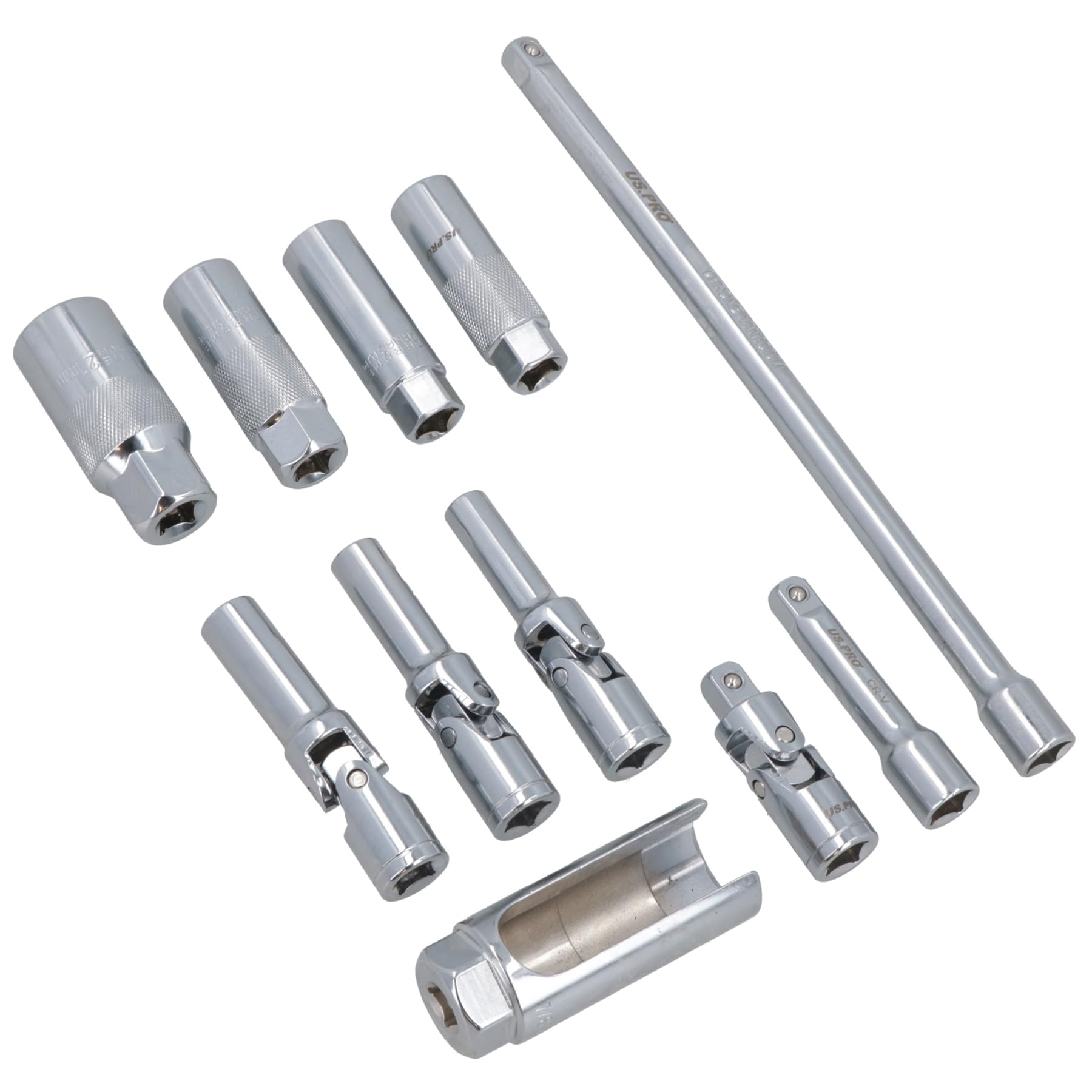 AB Tools-US Pro 3/8" zestaw świec zapłonowych i czujników świecących świec żarowych 11 szt.