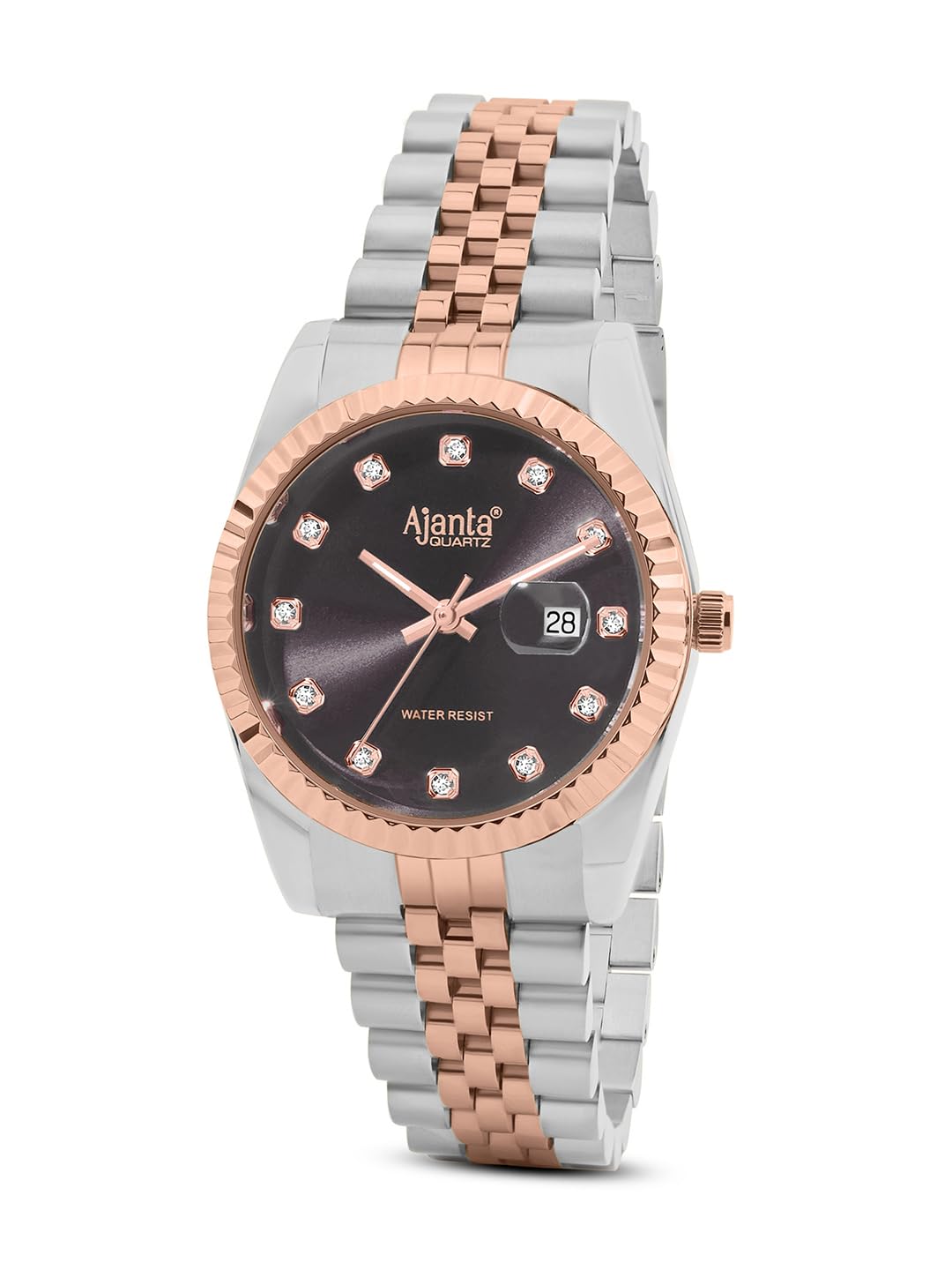 Buy Ajanta Quartz Avenza Women's Analog Watch | Two-Tone Grey Dial