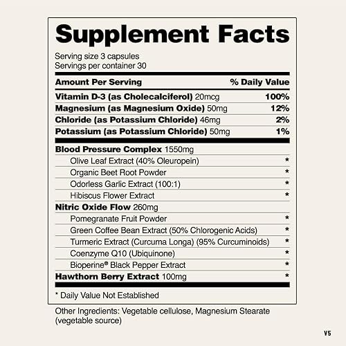 Miniatura 7 de Suplemento de presión arterial para salud cardíaca, hierbas para reducir la presión arterial de forma natural, apoyan la circulación sanguínea