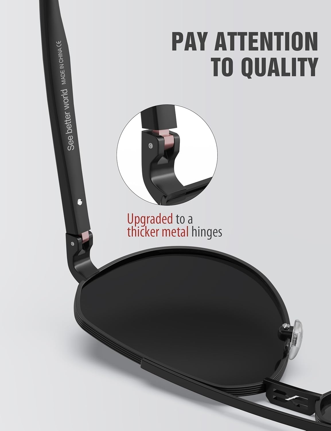 LUENX Aviator Sunglasses for Men Polarized Pilot Shades UV400 Sun Glasses with Accessories - Image 4